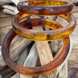 Set of Three Faux Amber Bangle Bracelets